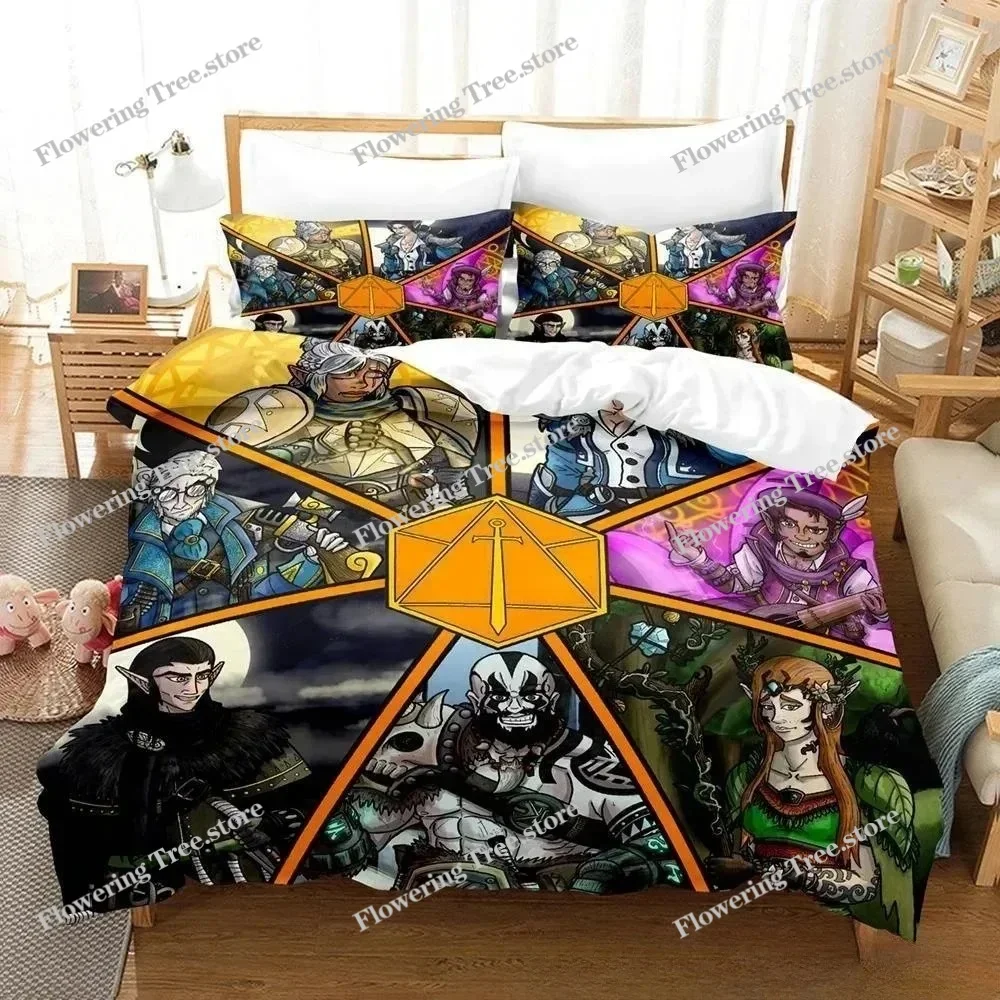 3D Print Anime The Legend of Vox Machina Bedding Set Single Twin Full Queen King Size Bed Set Aldult Kid Bedroom Duvetcover Sets