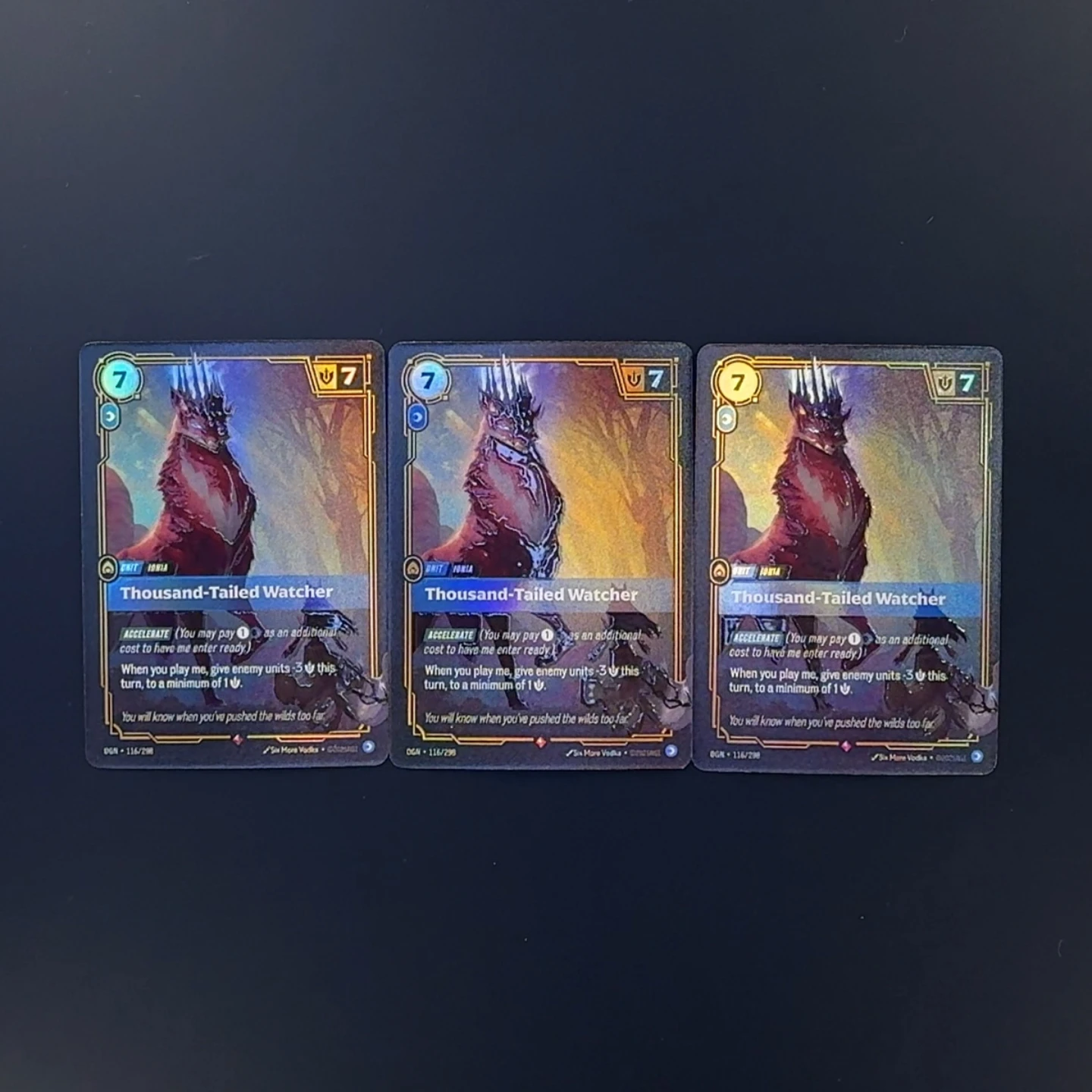 League Of Legends Riftbound Unit Card Thousand-Tailed Watcher Card OGN-116 Textured Foil Card Anime Collectible Cards