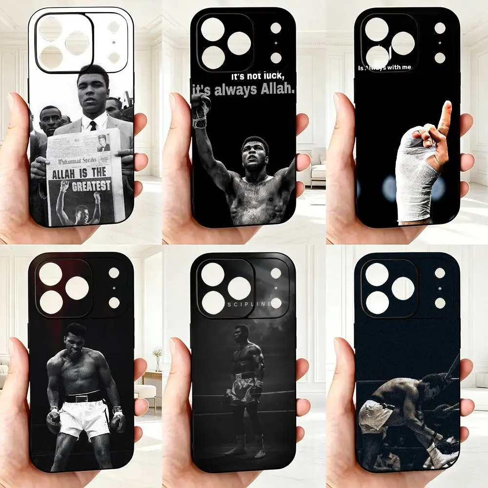 M-Muhammad Ali Boxing Legend Phone Case For IPhone 17, 16,15,14,13,12,11 Plus,Pro Max, Others Soft Black Cover