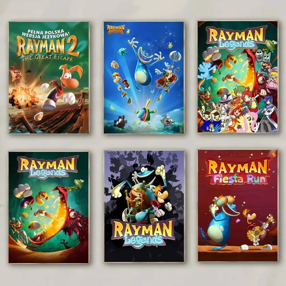 1pc Rayman Legends Anime Anime Poster HD Home Decor Sticky Wall Waterproof Home Living Room Bar Aesthetic Decor