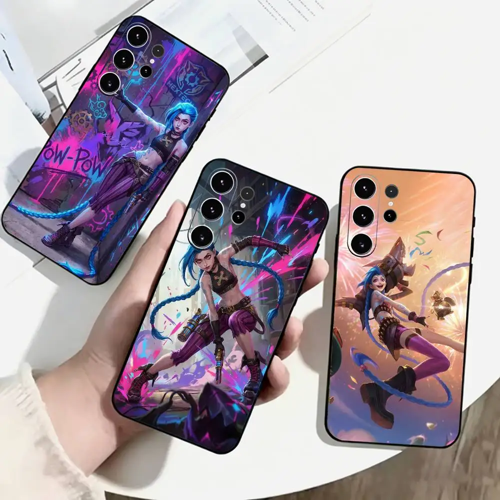 Jinx-X League Of Legends LOL Phone Case For Samsung S25,S24,S21,S22,S23,S30,Ultra,S20,Plus,Fe,Soft Silicone Black Cover