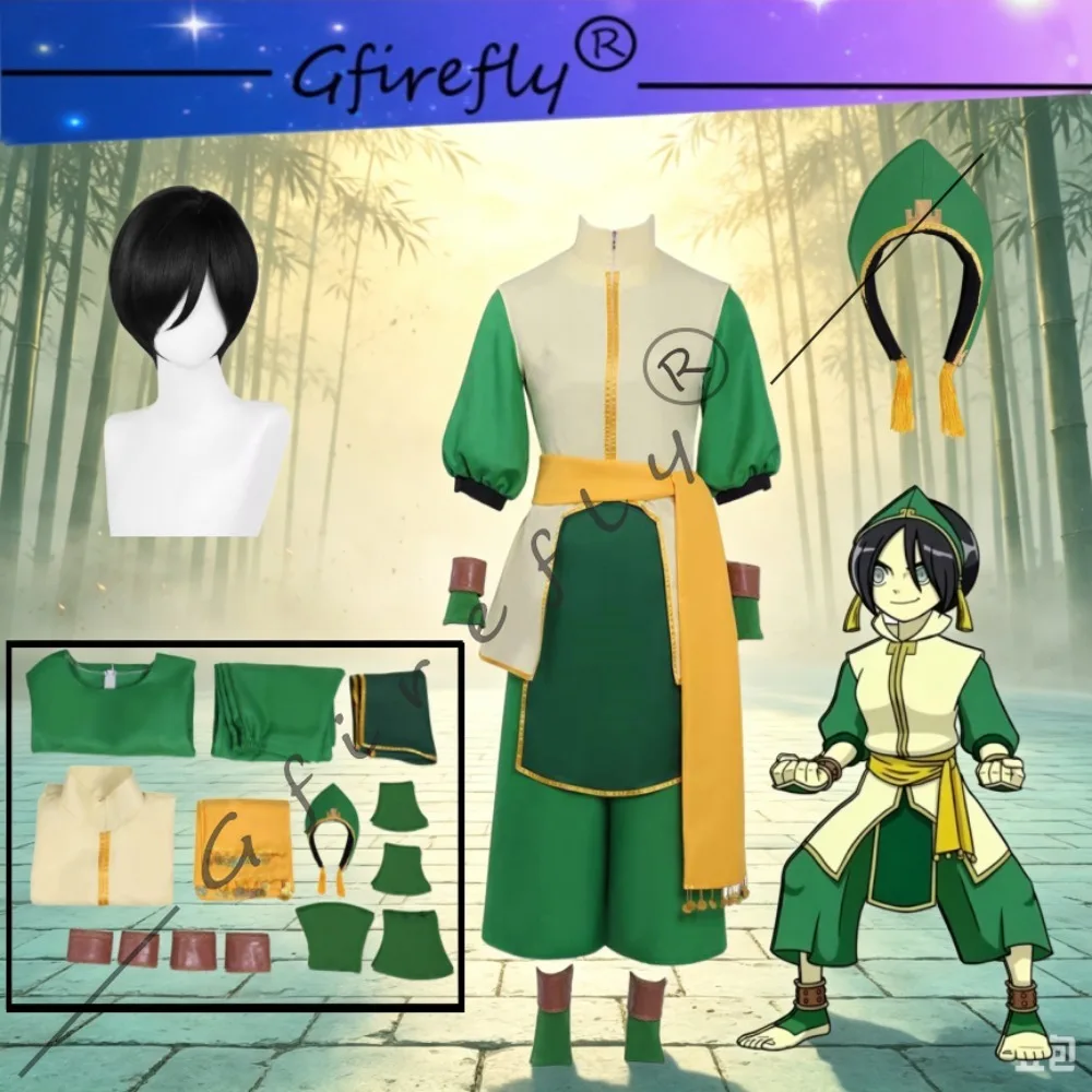 2026The Legend of Korra Toph Beifong Full‑Set Cosplay Costume with Hat Accessories Anime Character Role‑Play Outfit Comic‑Con