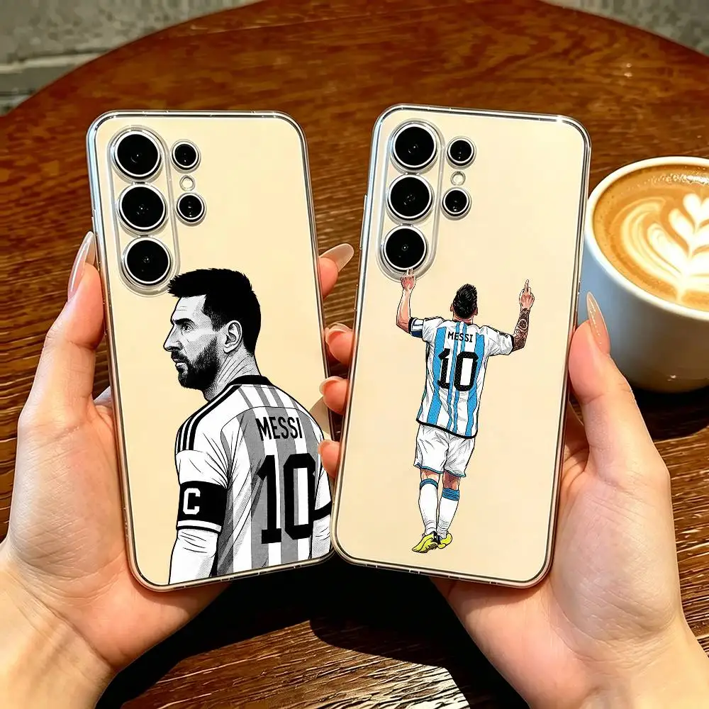 Football legend Lionel Messi Phone Case Transparent Silicone Soft For Samsung S25,S24,S21,S22,S23,S30,Ultra,S20,Plus,Fe