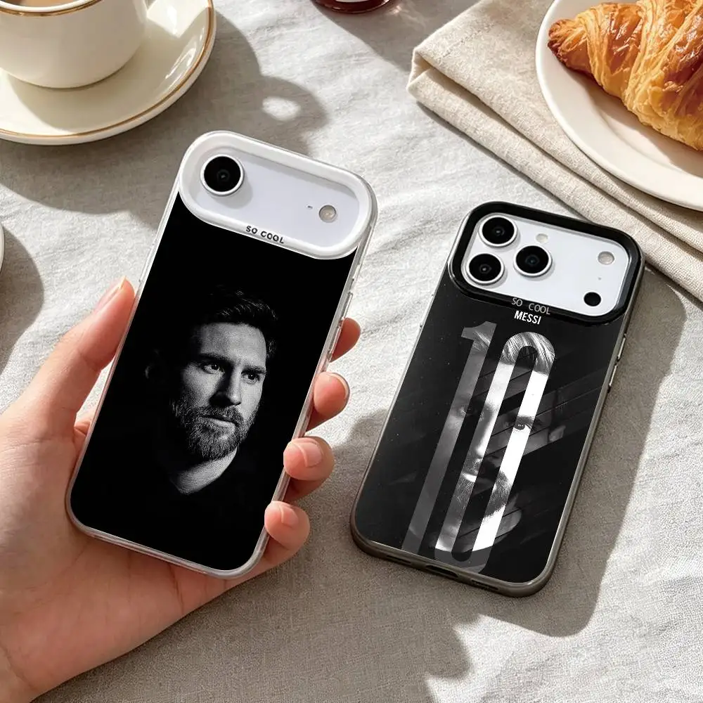 F-Football legend Lionel Messi Phone Case For iPhone 17,16,15,14,13,12,11 Plus,Pro Max,XS,Colorful Silver Phone case Funda