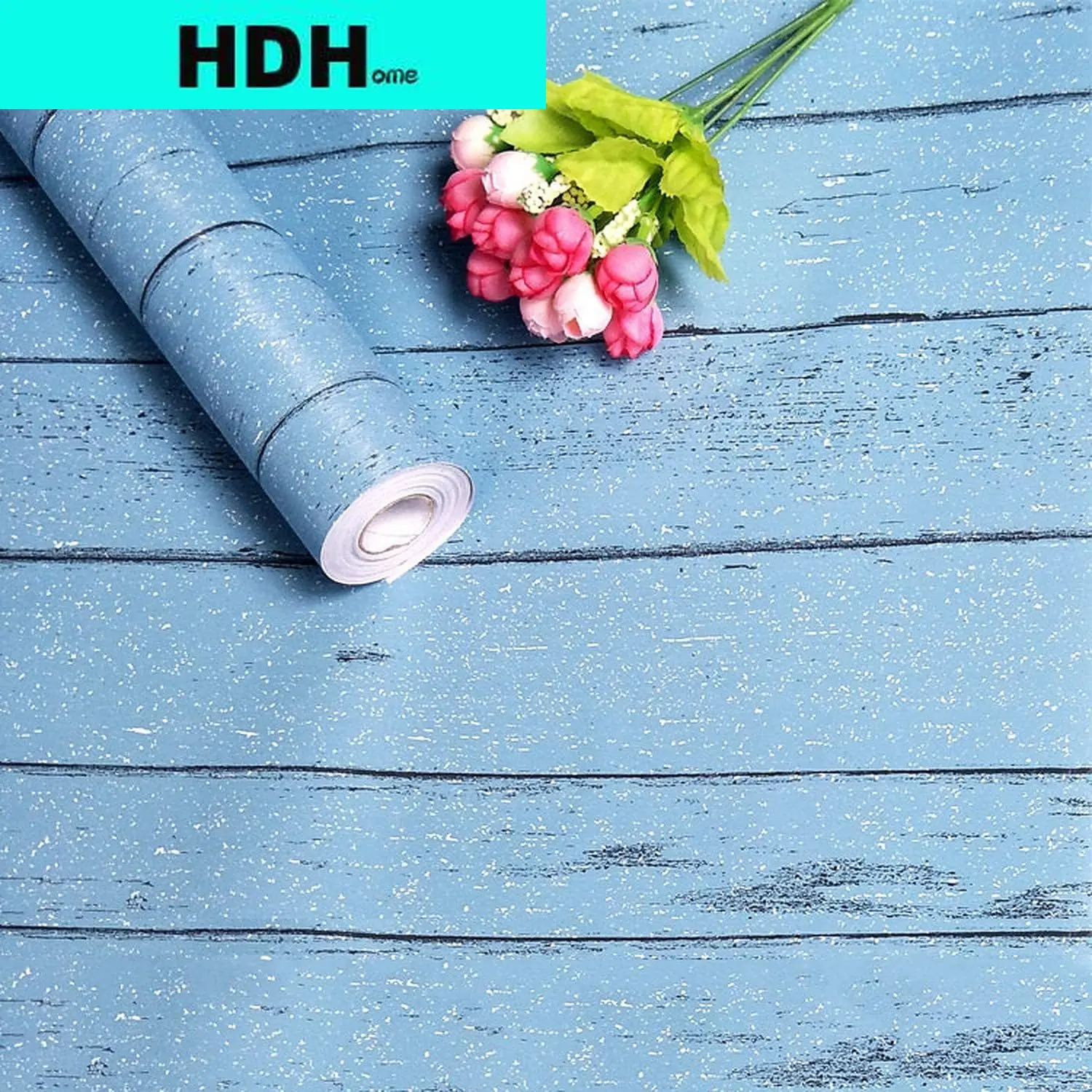 Blue Wood Grain Peel and Stick Wallpaper Wood Planks Removable Self-Adhesive Wall Paper Distressed Decorative Contact Paper