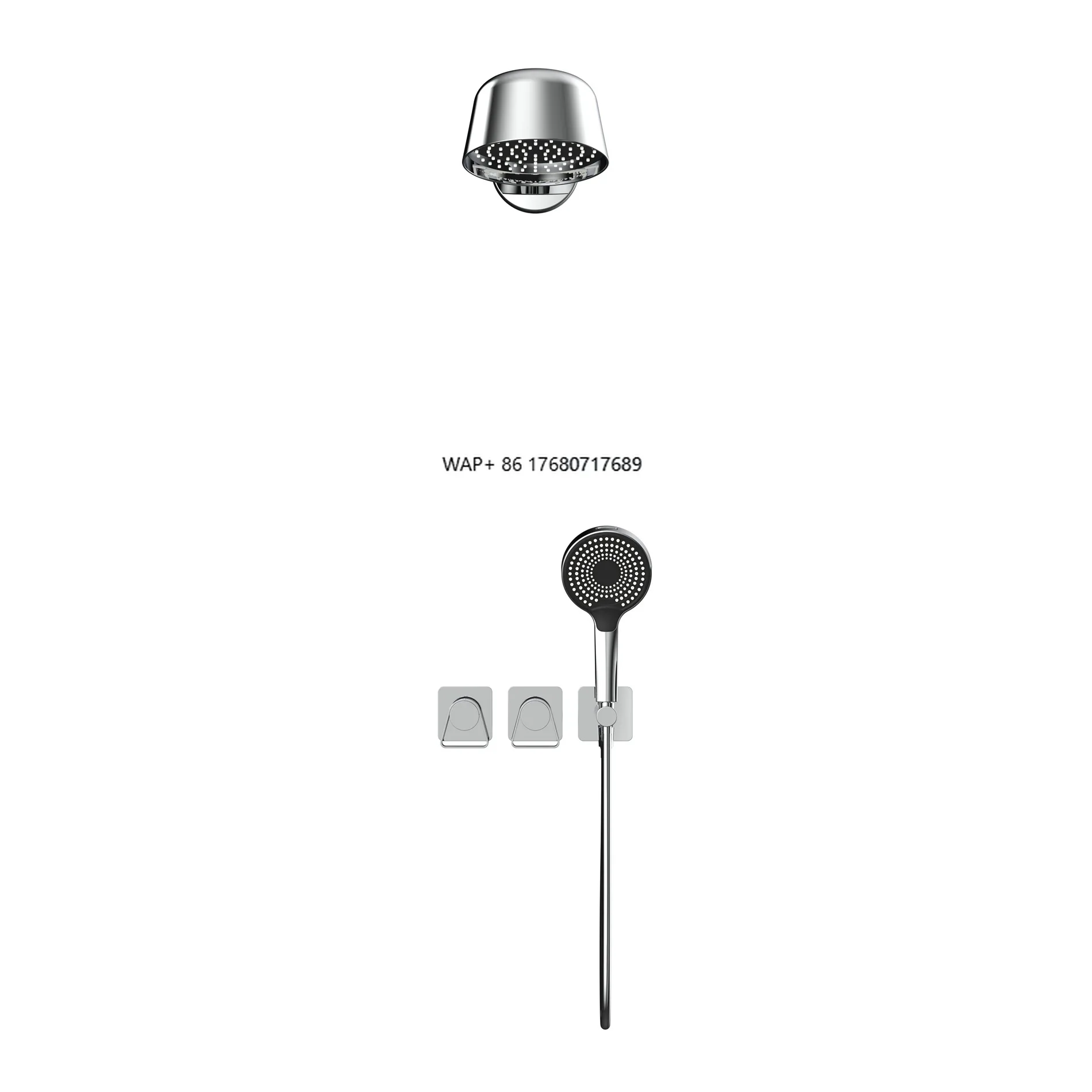 Hot Cold Water Mixer Shower Set Chrome Rainfall Shower Head Wall-Mounted Shower Set System Bathroom