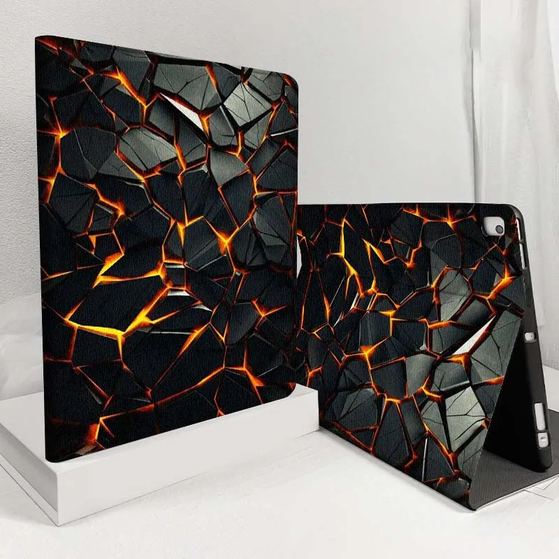 Art Lava Cracked Fire Glow For Samsung Galaxy Tab S11 S10 S9 S8 S7 S6 A11 A9 A8 A7 10.5 10.4 Lite FE Plus Inch Tablet Case