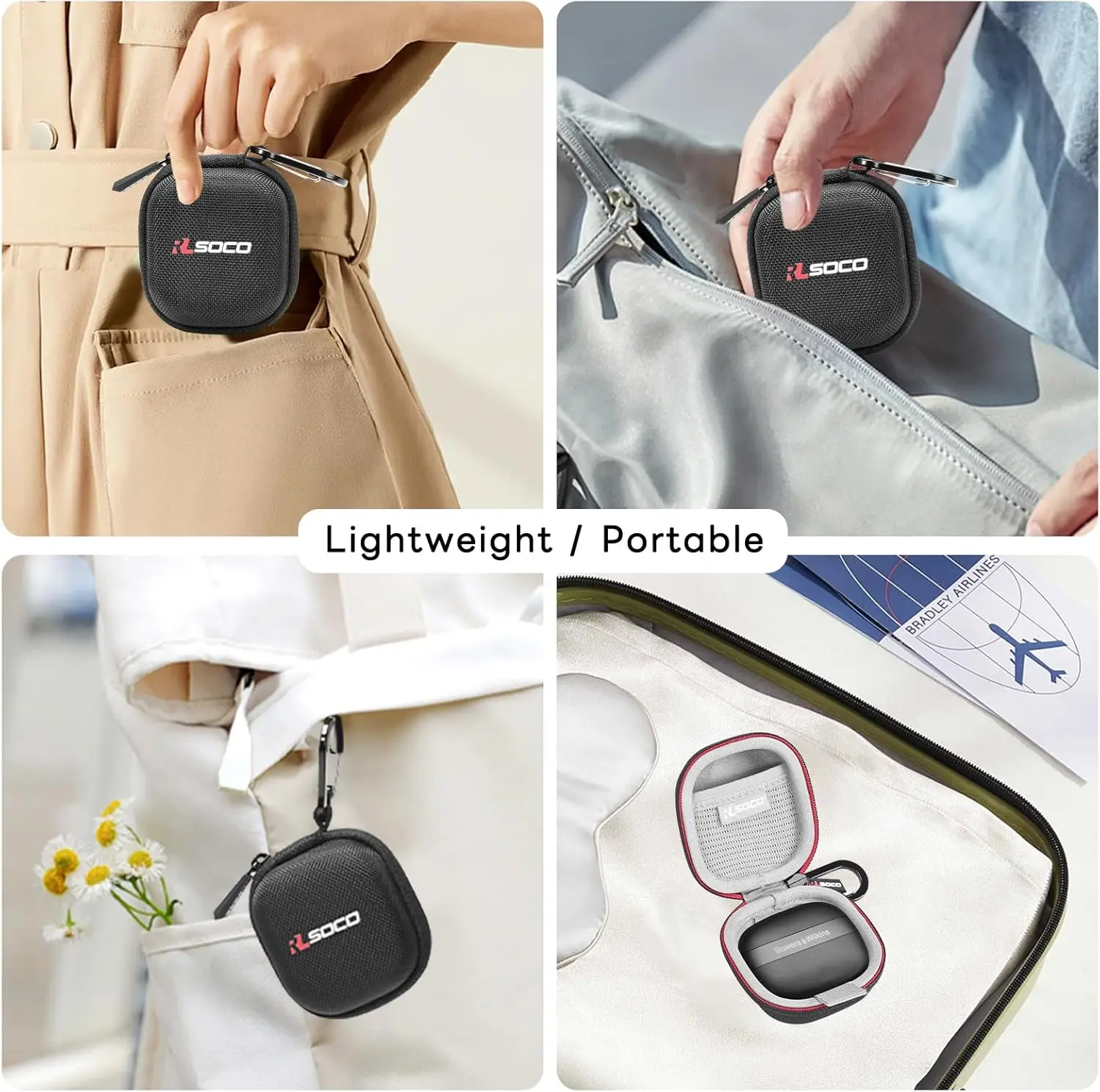 RLSOCO Hard Case for Bowers & Wilkins Pi8 Wireless Earbuds | Shockproof, Dustproof, Water-Resistant Storage Pouch, with Sturdy