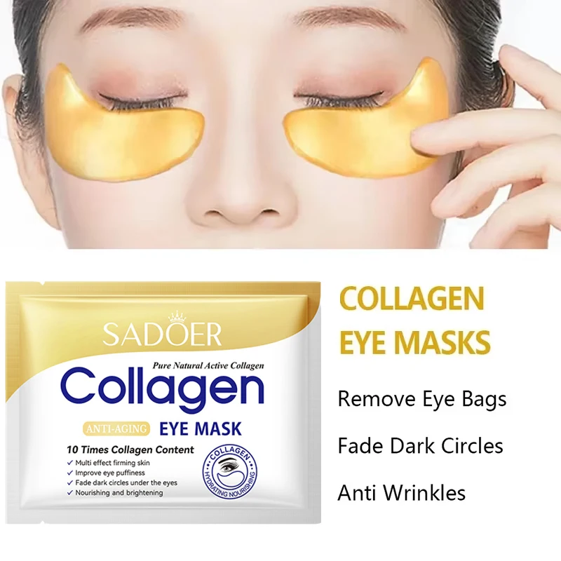 Collagen Eye Mask Firming Lifting Eye Patches Anti Dark Circles Eye Bags Fade Fine Lines Hyaluronic Acid Moisturizing Skin Care