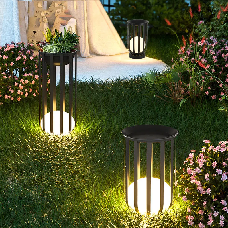 Outdoor Garden Lawn Lamp Villa Terrace Garden Floor Lamp Outdoor Flower Rack Landscape Lamp