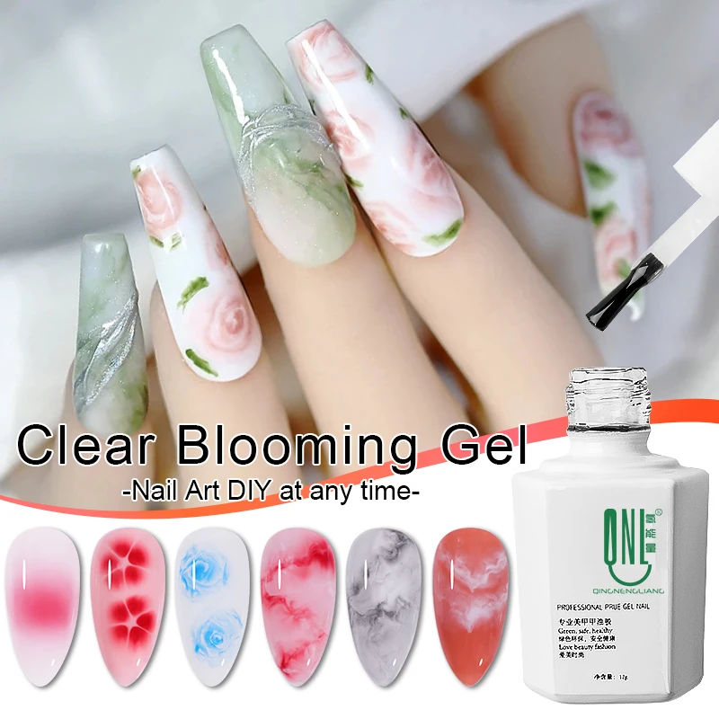 Clear Blooming Gel Polish 12ml Transparent Blossom Nail Polish LED Soak Off Nail Art Smook Effect Flower Gel Polish DIY Design