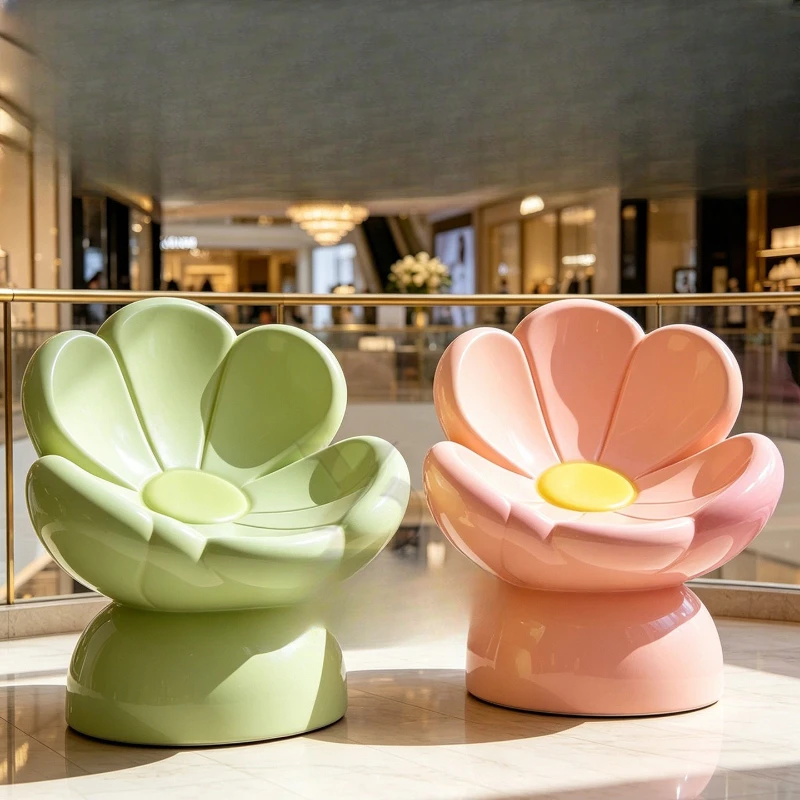 FRP flower stool Cartoon stool in commercial street scenic spot Flower modeling seat Outdoor garden creative stool