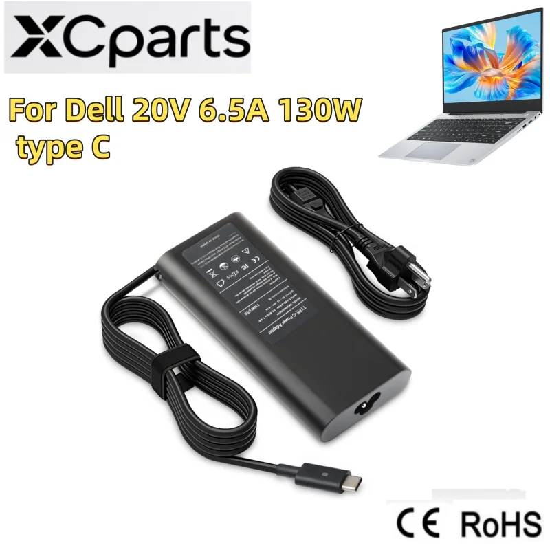 New 20V 6.5A 130W USB C Type C Laptop Adapter for Dell XPS 15 9500 9510 9520 for Dell Precision 5550 5750 3560 AC Laptop Adapter