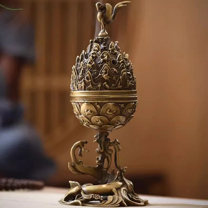 Vertical Copper Incense Burner Modern Interior Living Room Incense Burner Portable Design Quemador Inciensos Home Decoration