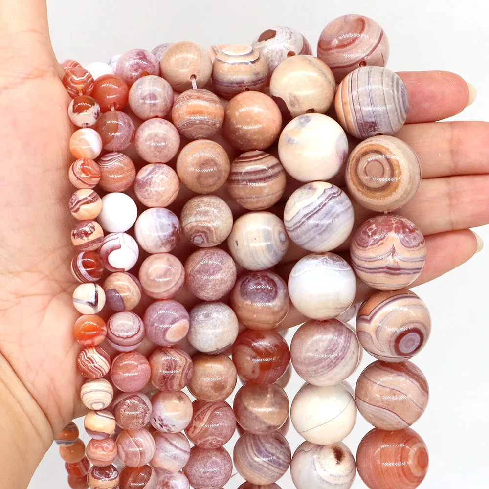 6/8/10/12/14/16/18/20mm Striped Agate Beads Natural Stones Round Loose Spacer Gems Bead for Jewelry Making DIY Bracelet Necklace