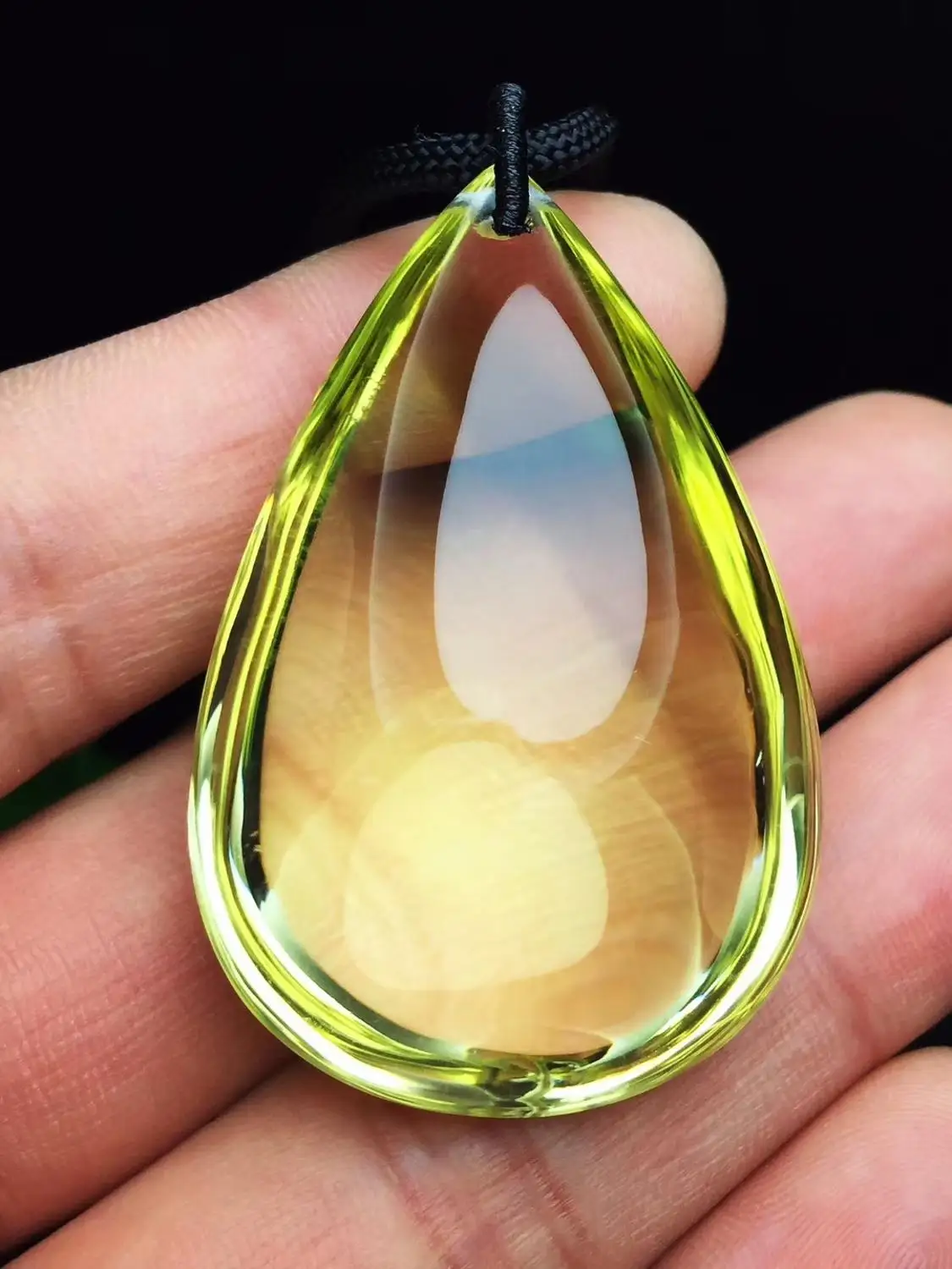 Natural Yellow Citrine Quartz Crystal Women Pendant 48*32*21mm Gemstone Citrine Wealthy Beads Necklace Genuine AAAAA