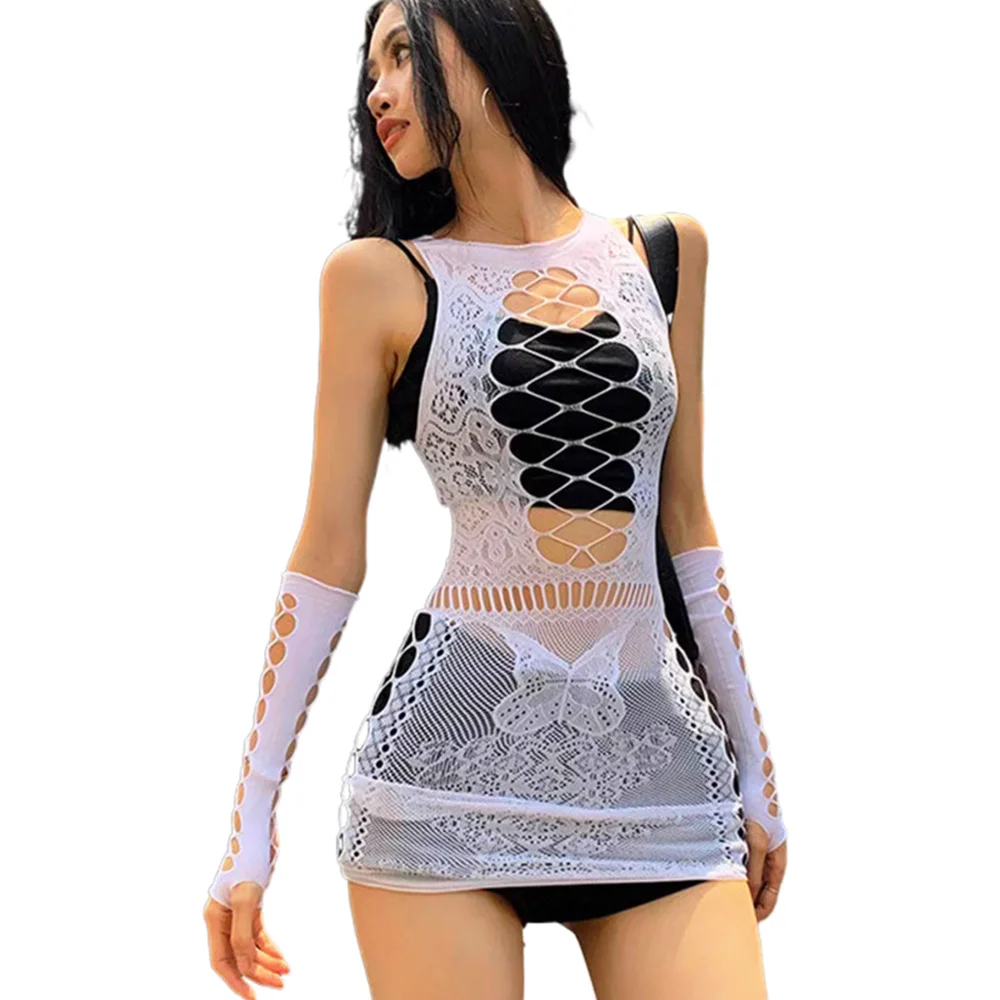 Sexy Bandaged Mini Dress Slim Bodycon Dress Women With Sleeves Skinny Camisole Solid Lingerie Dress Elegant Club Party Vestidos