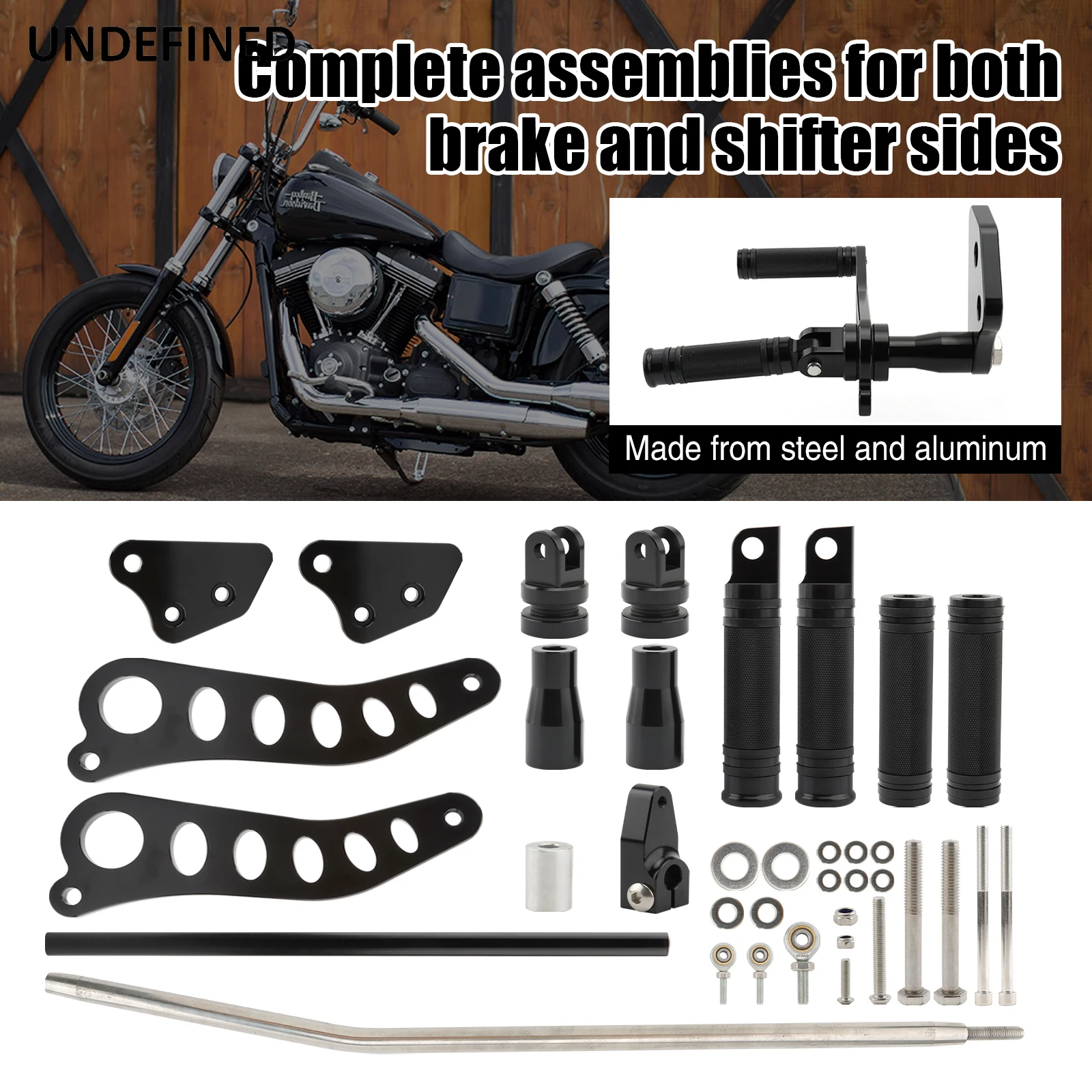 Motorcycle Billet Aluminum Forward Control Foot Pegs Chrome For Harley Dyna Street Bob FXDB 2006-2017 Super Glide 2000-2015