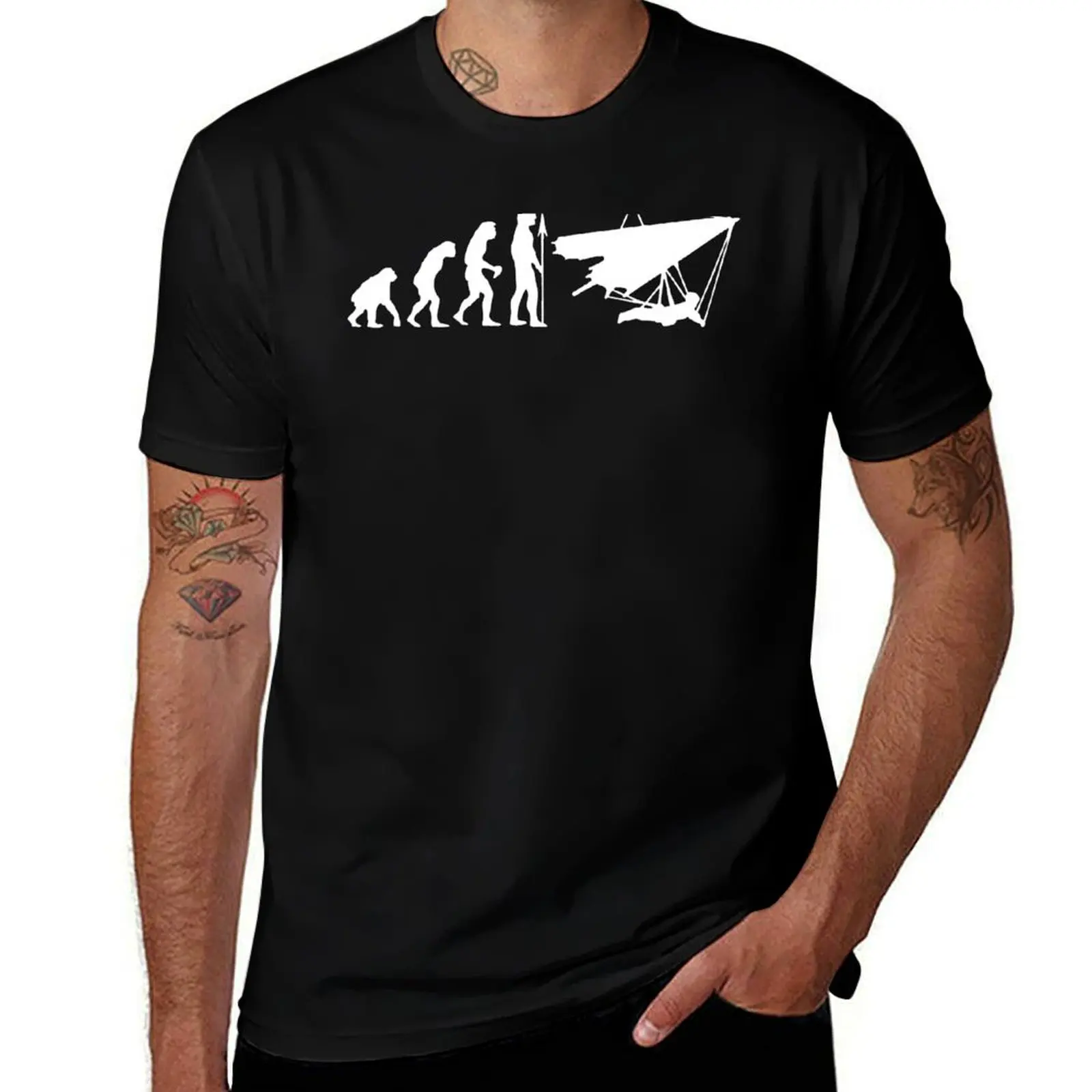 Evolution Of Hang Gliding T-Shirt Moisture Control Sports Tee T-Shirt