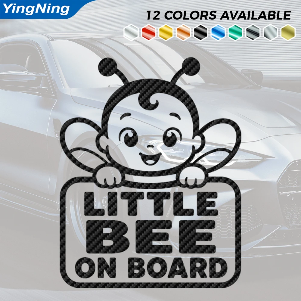 Little Bee On Board Car Sticker Cute Bee Vinyl Decal Baby Safety Warning Sign for Car Window Bumper Body Waterproof Accessory