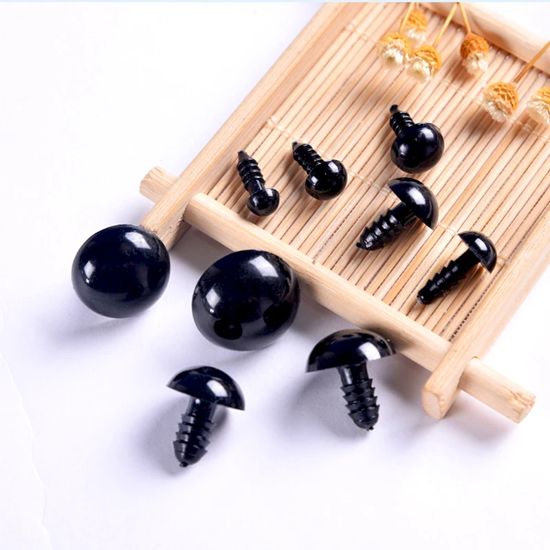 100pcs Black Plastic Doll Eyes Safety Eyes 6mm 8mm for Toys Teddy Bear Stuffed Toys Snap Animal Puppet Dolls Craft Eye Amigurumi