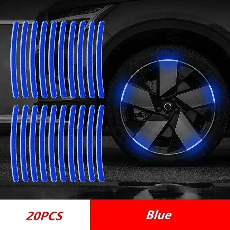 Car Wheel Hub Reflective Stripes Door Safety Opening Warning Sticker Auto Rear Warning Reflective Tape Car Accessories Gadget