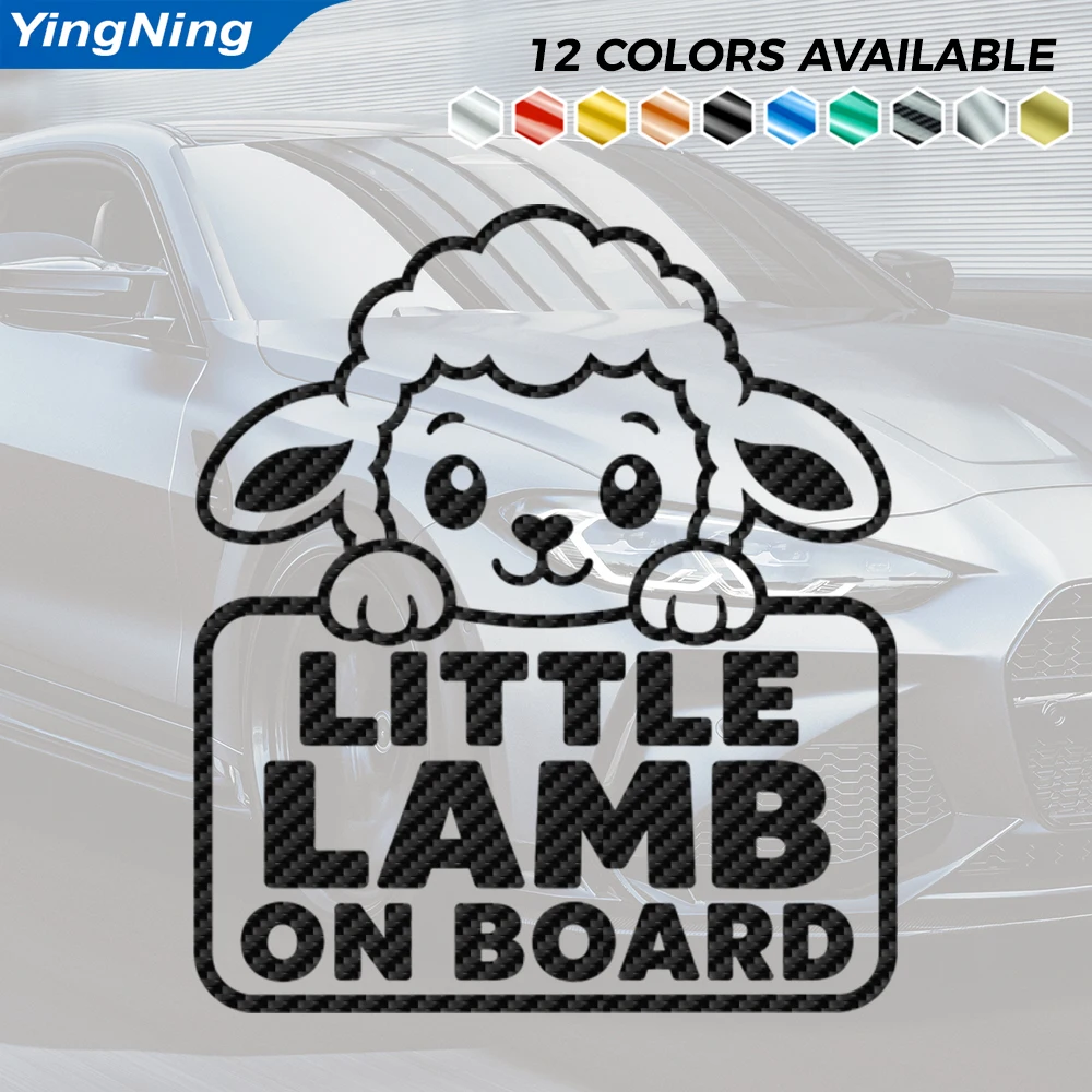 Little Lamb On Board Car Sticker Cute Sheep Vinyl Decal Waterproof Rear Window Bumper Safety Warning Newborn Auto Accessories