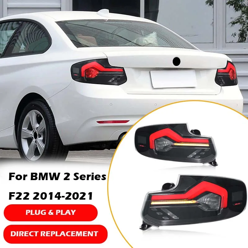 Pair LED Taillights For BMW 2 Series F22 F23 Tail Lights 2014-2021 Rear Lamp Turn Signal Light Plug and Play Car Accessories