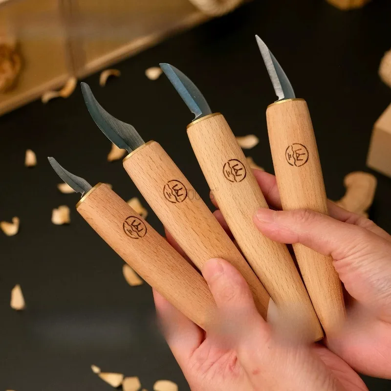 Premium Hand Wood Carving Chisel Kit Woodworking Shallow Gouge Precision Detail Chisels for DIY Sculpture Making Basswood Craft