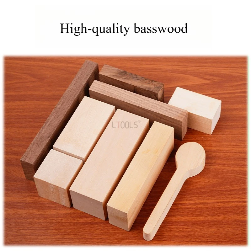 Woodworking Carving Blanks Basswood Black Walnut Square Timbers Carved Wood DIY Wood Crafts Suitable for Beginners/Craft Lovers