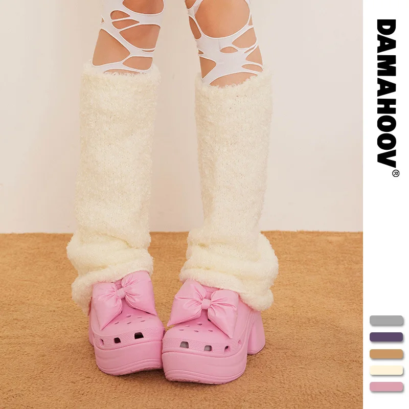 Autumn Winter New Colorful Ice Cream Leg Warmers, Sweet Ins Style Warm Stackable JK Girls Fashion Extra Long Socks For Girls