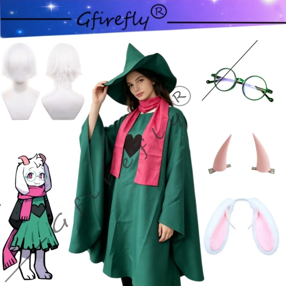 Undertale Ralsei Cosplay Costume Deltarune Game and Anime Cosplay Clothing The Same Style of Hooded Green Cape for Role-playing