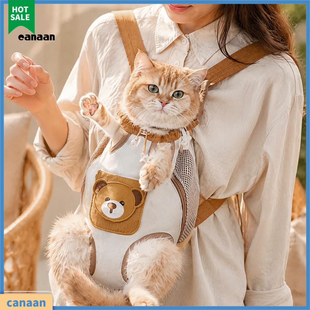 Small Dog Travel Backpack Cat Carrier Pet for Cats Dogs Breathable Chest Bag with Adjustable Drawstring Comfortable for
