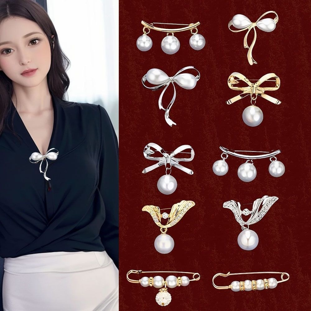 Atmosférico High-End Corsage blusa saia Anti-exposição ferramenta útil All-Match jaqueta Cardigan requintado broche deco