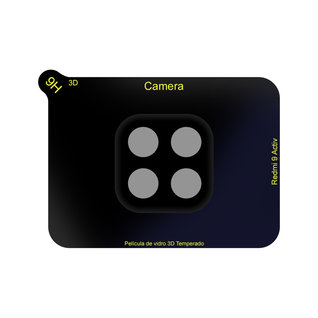 Película Câmera compatível XIaomi Redmi 9 Activ 6.53 + Capa Anti Impacto - Cell In Power25