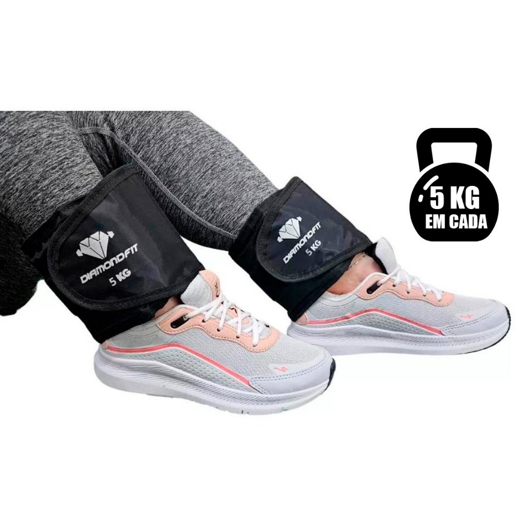 Par Caneleira 5kg Profissional Tornozeleira Treino Funcional Pernas Gluteo Casa Academia Coxa Bumbum