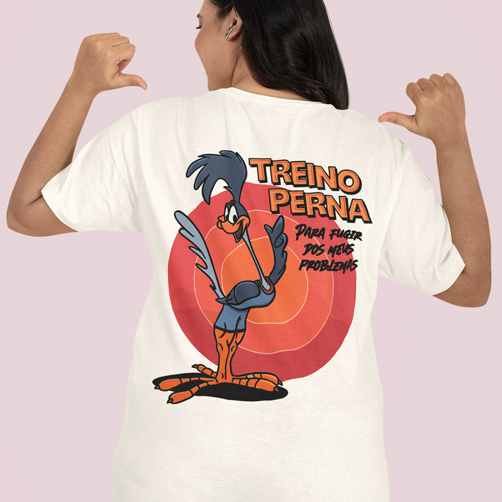 Camiseta Feminina Treino Perna Academia Roupas de Treino Cardio Algodão Camisa Oversized unissex