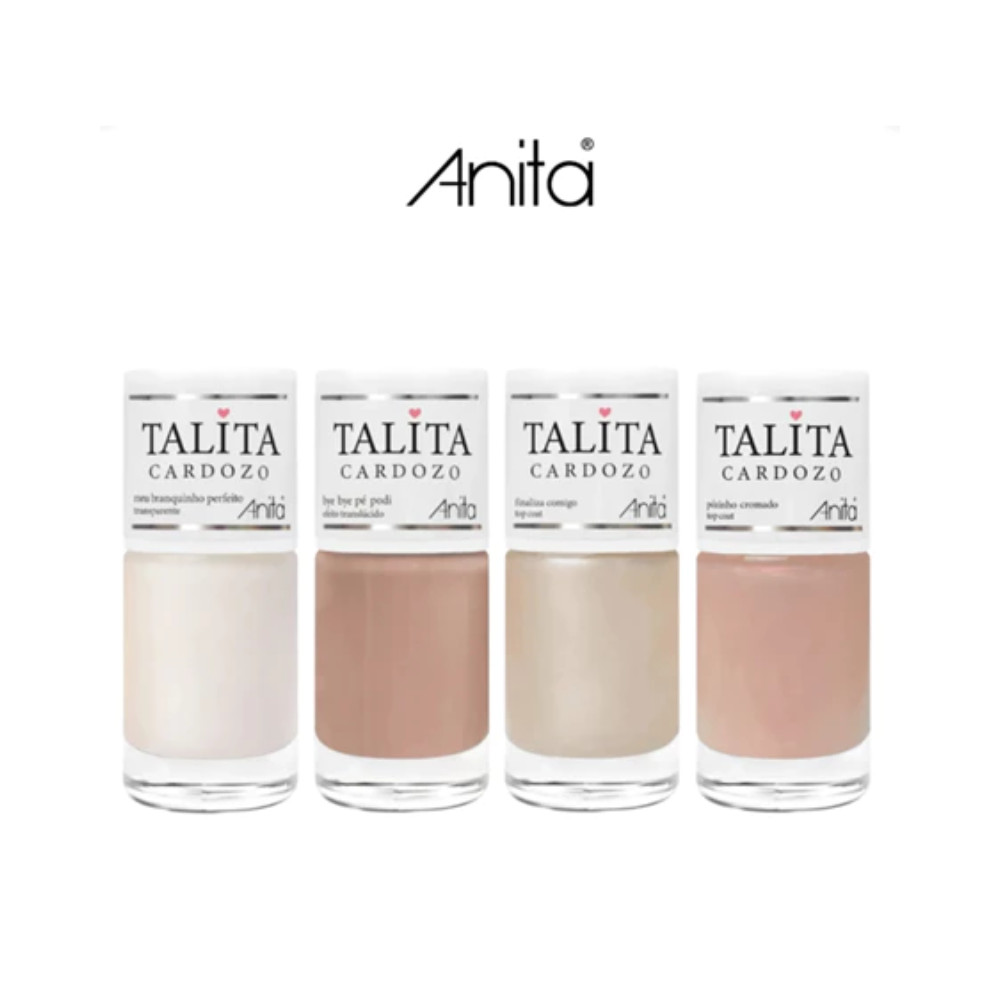 Kit Esmalte Anita Talita Cardozo Meu Branquinho Perfeito Esmalte Atacado 10ml Manicure Top Coat