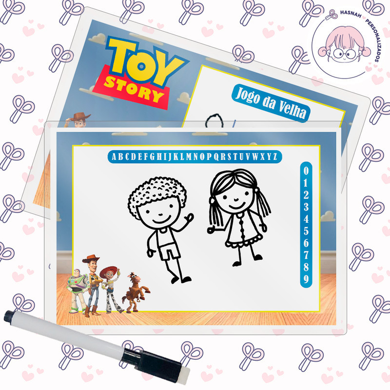 Lousa Mágica + Caneta Com Apagador Tema Toy Story Festa Infantil Lembrancinha