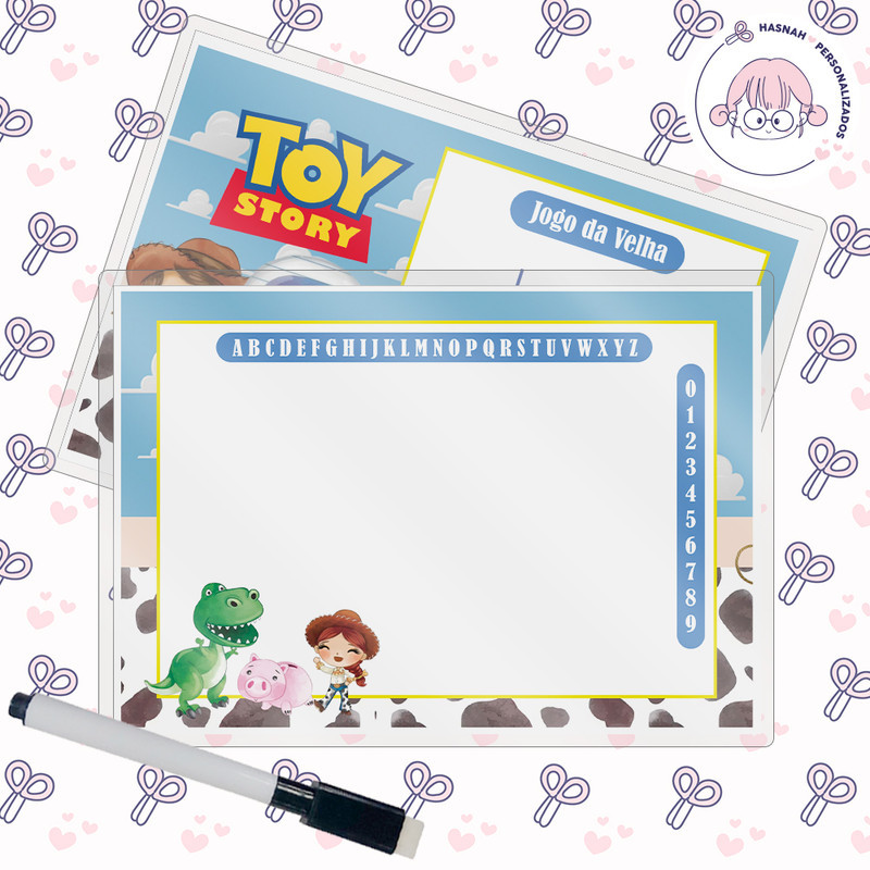 Lousa Mágica + Caneta Com Apagador Tema Toy Story Baby (Aquarela) Festa Infantil Lembrancinha