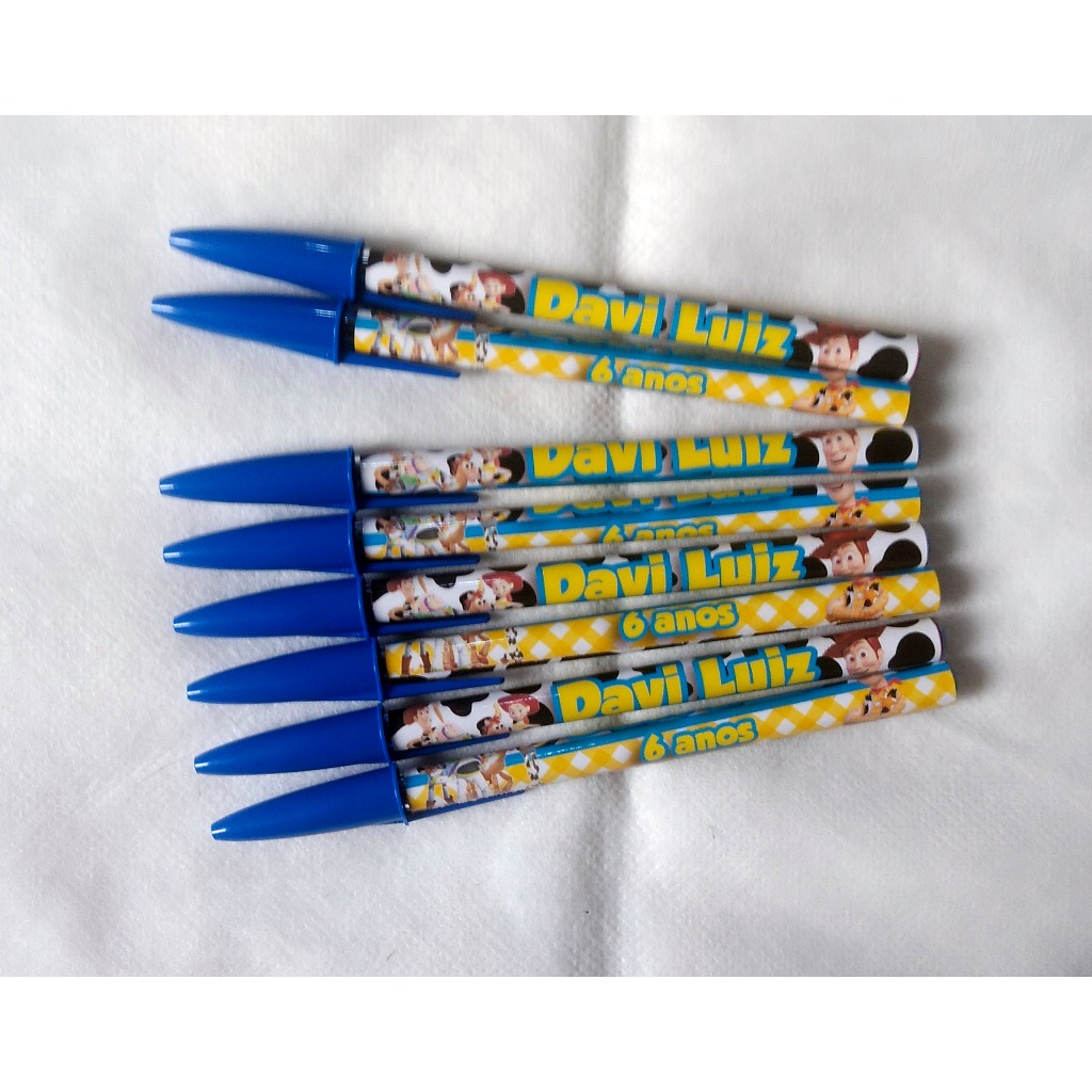 Caneta Personalizada Nome e Idade - Tema Toy Story ou Qualquer Tema - Lembrancinhas e Brindes