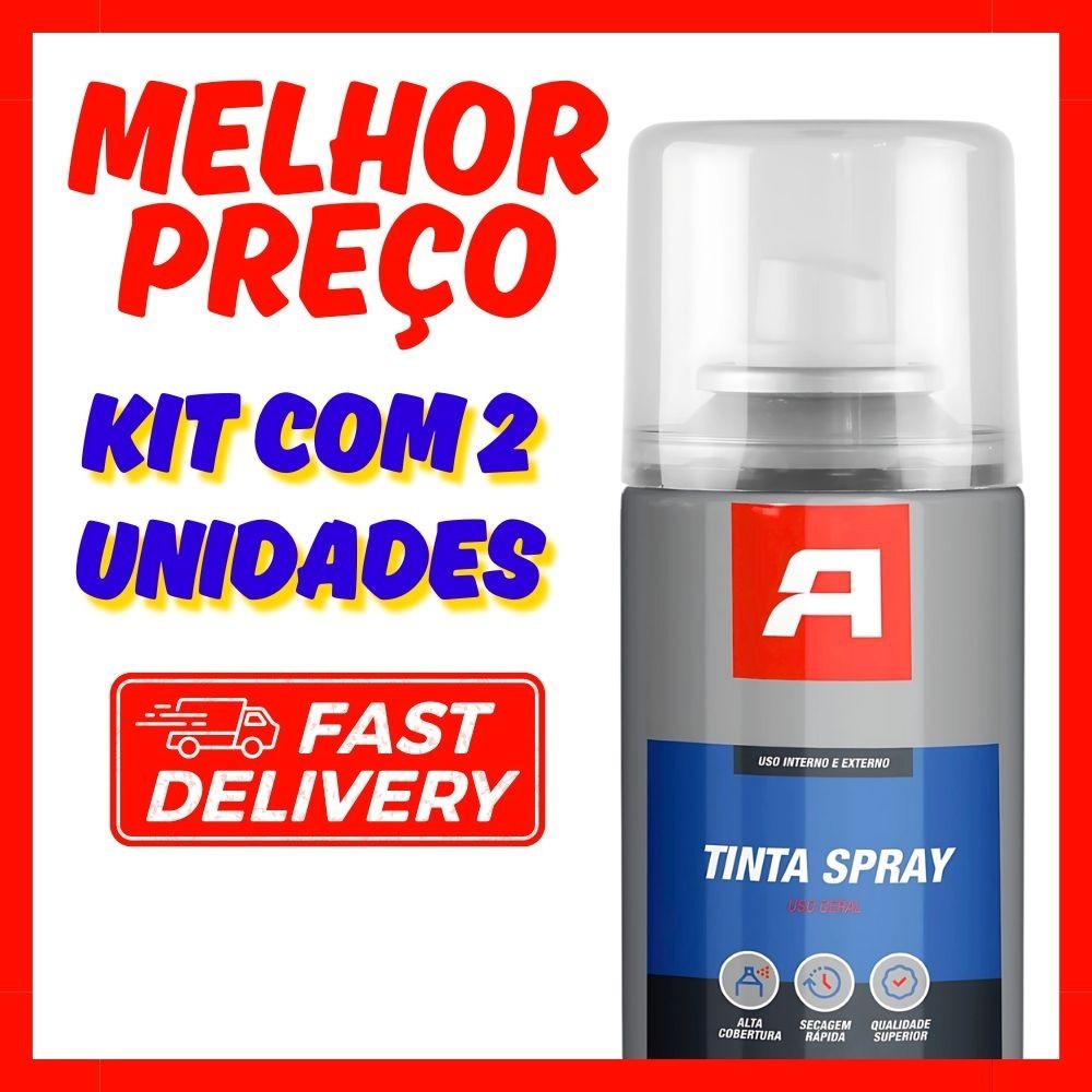Kit 2 Tinta Spray Uso Geral 400ml  Preto Fosco Fast Delivery