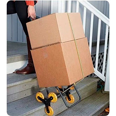 Carrinho Feira Mercado Dobrável Sobe Escada 3 Rodas Reforçado 40Kg Transporte Compras Carga Leve