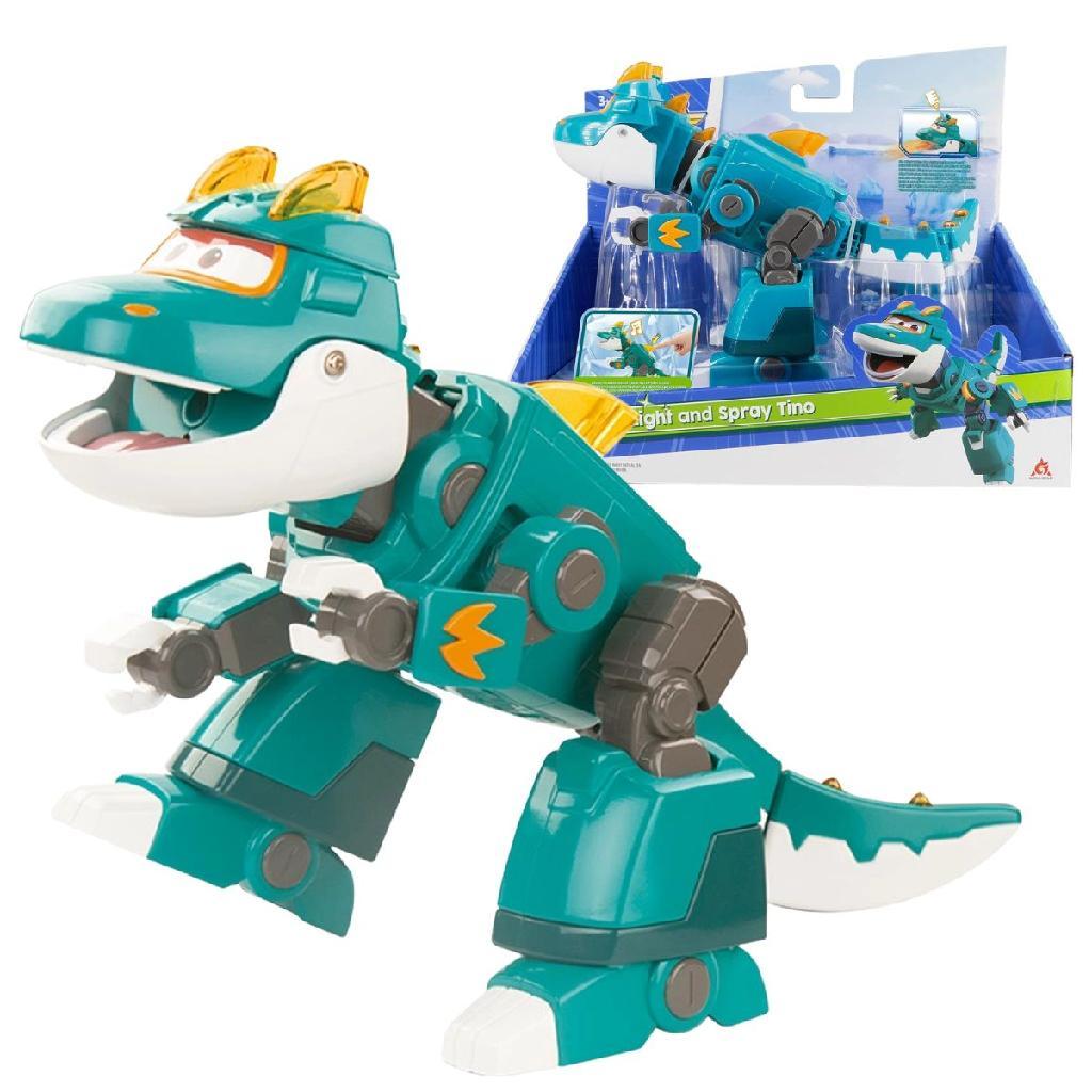Lendário Dinossauro Interativo Tino Super Wings Luz Som Vapor Sunny