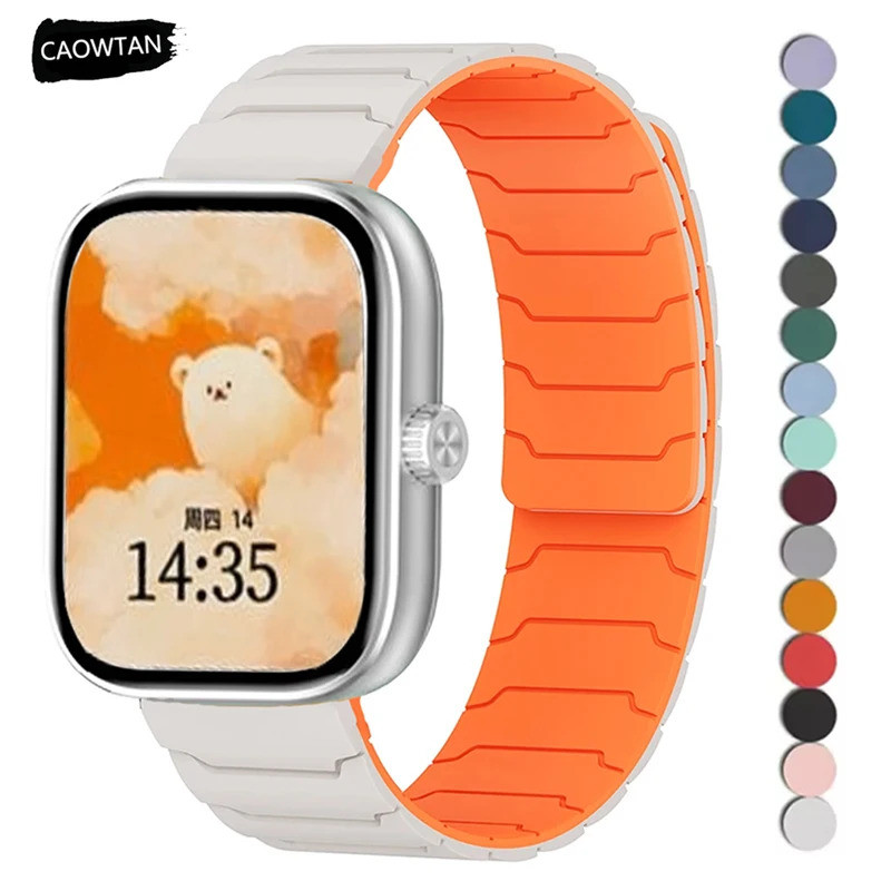 Pulseira Magnética de Silicone para Redmi Watch 6 5 Watch 4, Pulseira Esportiva para Mi Band 9pro 8pro, Acessórios de Pu