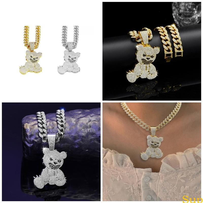 Colar Pingente Masculino Cuban Link Diamonds Chain Neckchain