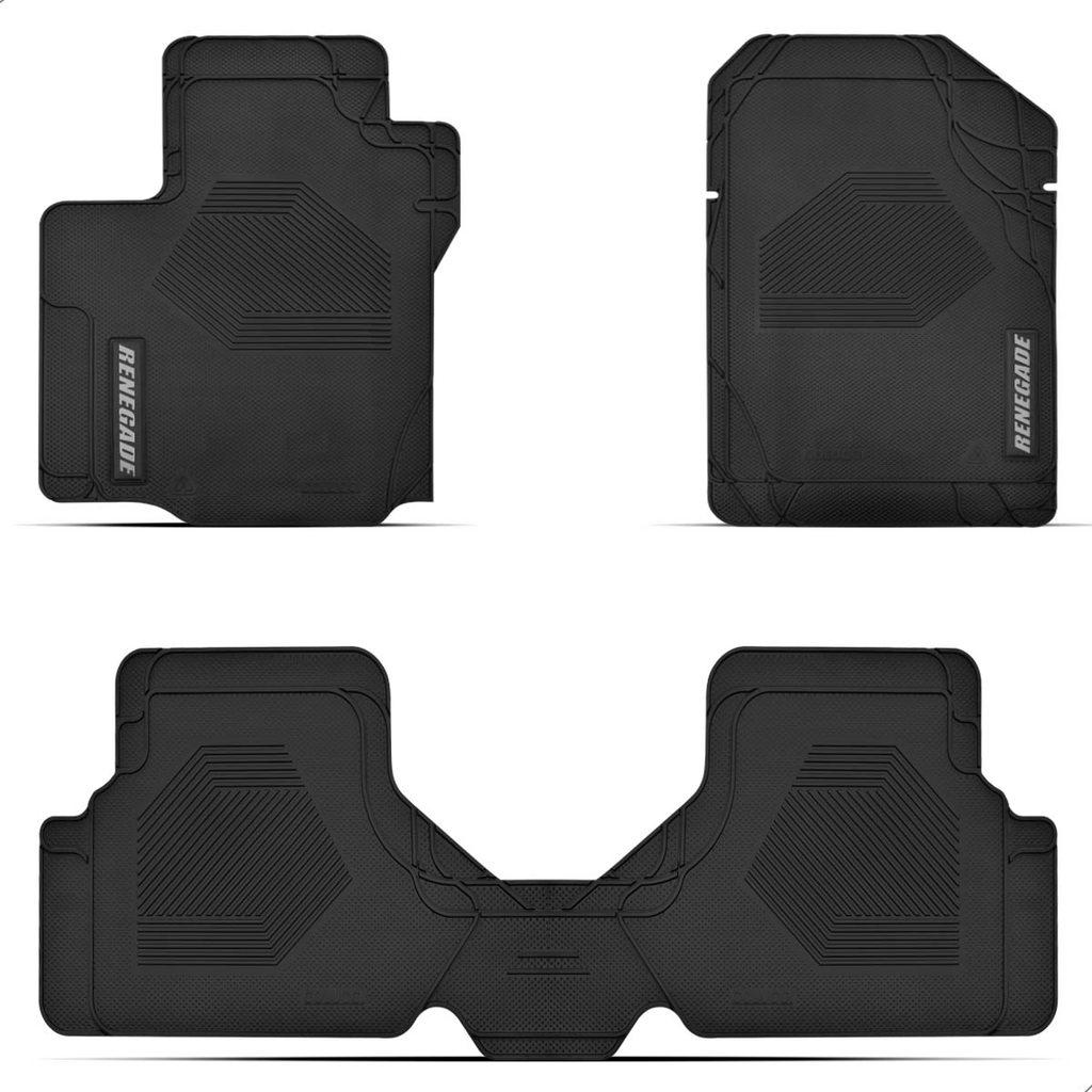 Tapete Borracha Jogo 3 Peças 100% Borracha Inodor Resistente Antiderrapante Preto Renegade Manual Automatico 2015 a 2027