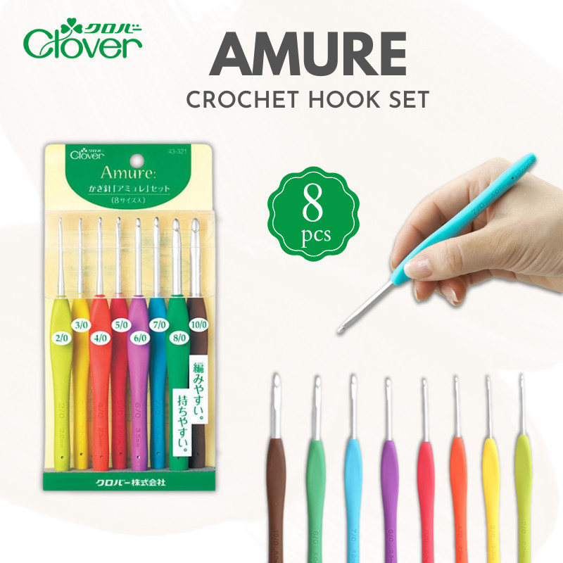 CLOVER AMURE Crochet Hook Set - Multiple Colors 43-321
