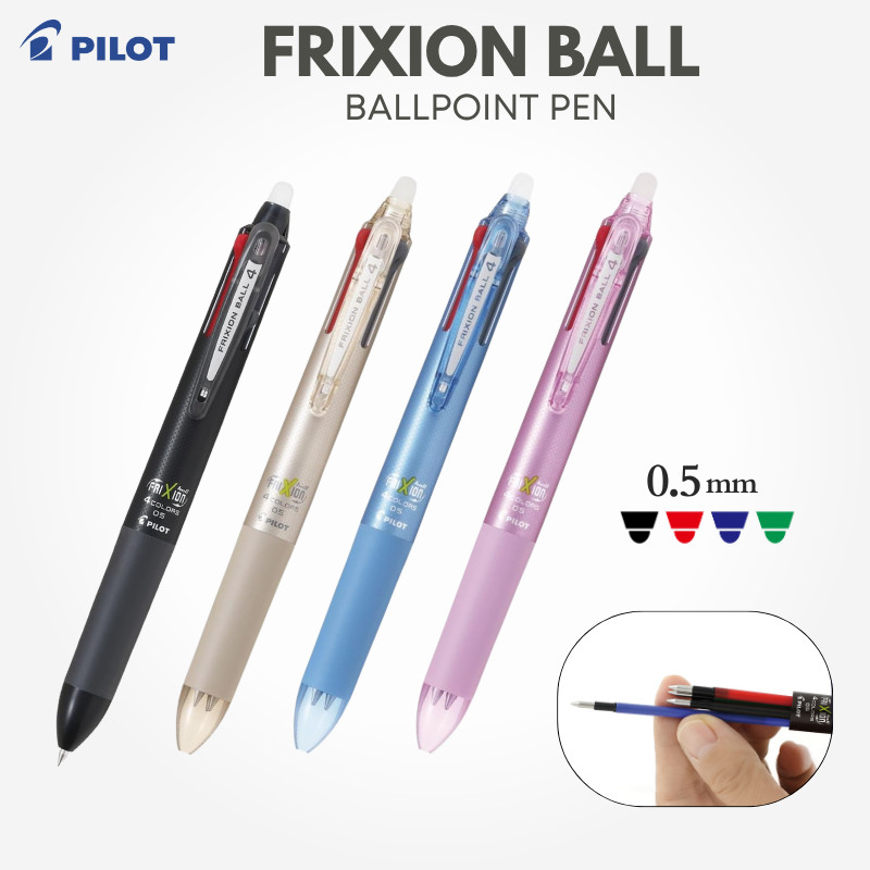 PILOT Frixion Ball Erasable 4-Color Ballpoint Pen 0.5mm