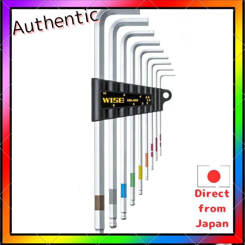 WISE Ball Point Hex Key Wrench Set – Multiple Sizes and Lengths, Japanese Made, High-Strength Super Ball Design